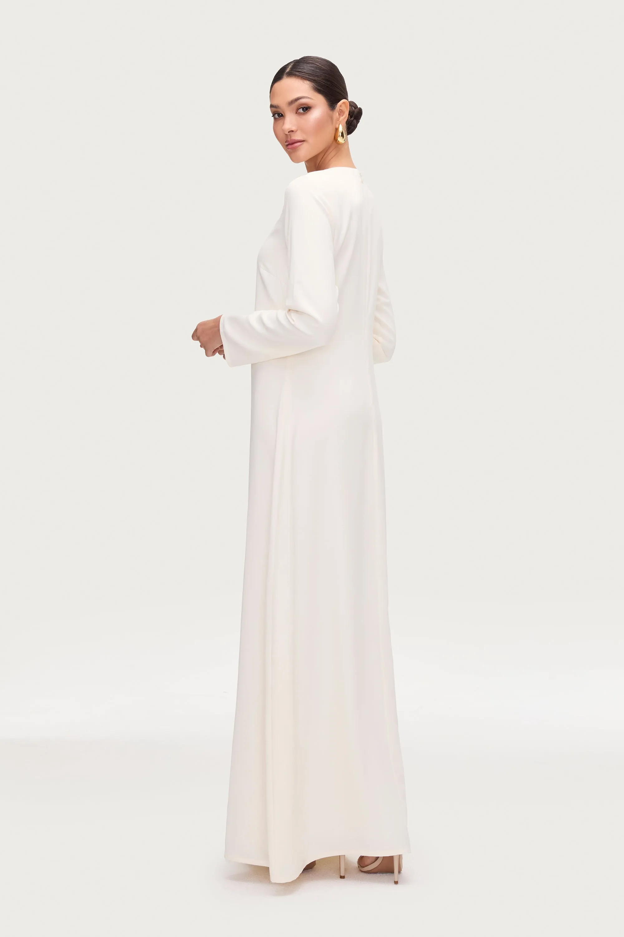 Basic Long Sleeve Maxi Dress - Moonbeam