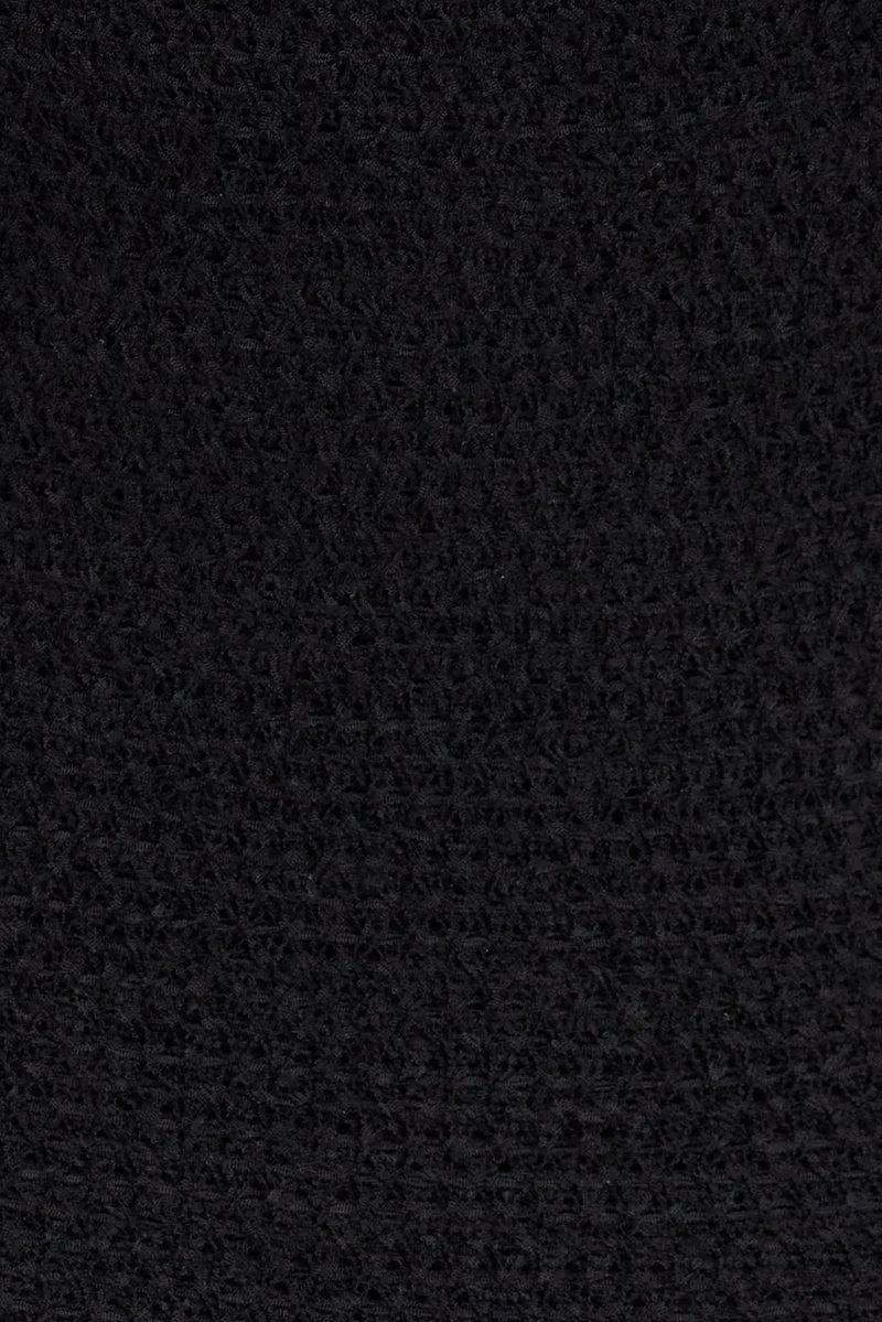 Black Knit Dress Maxi Crochet