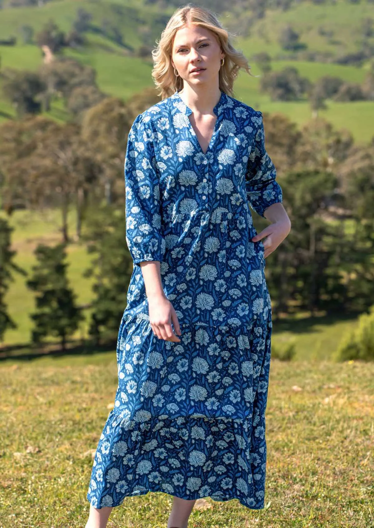Blue Meadow Tiered Maxi Dress