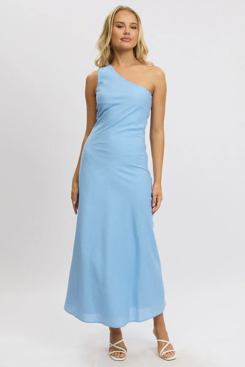 Blue One Shoulder Maxi Dress