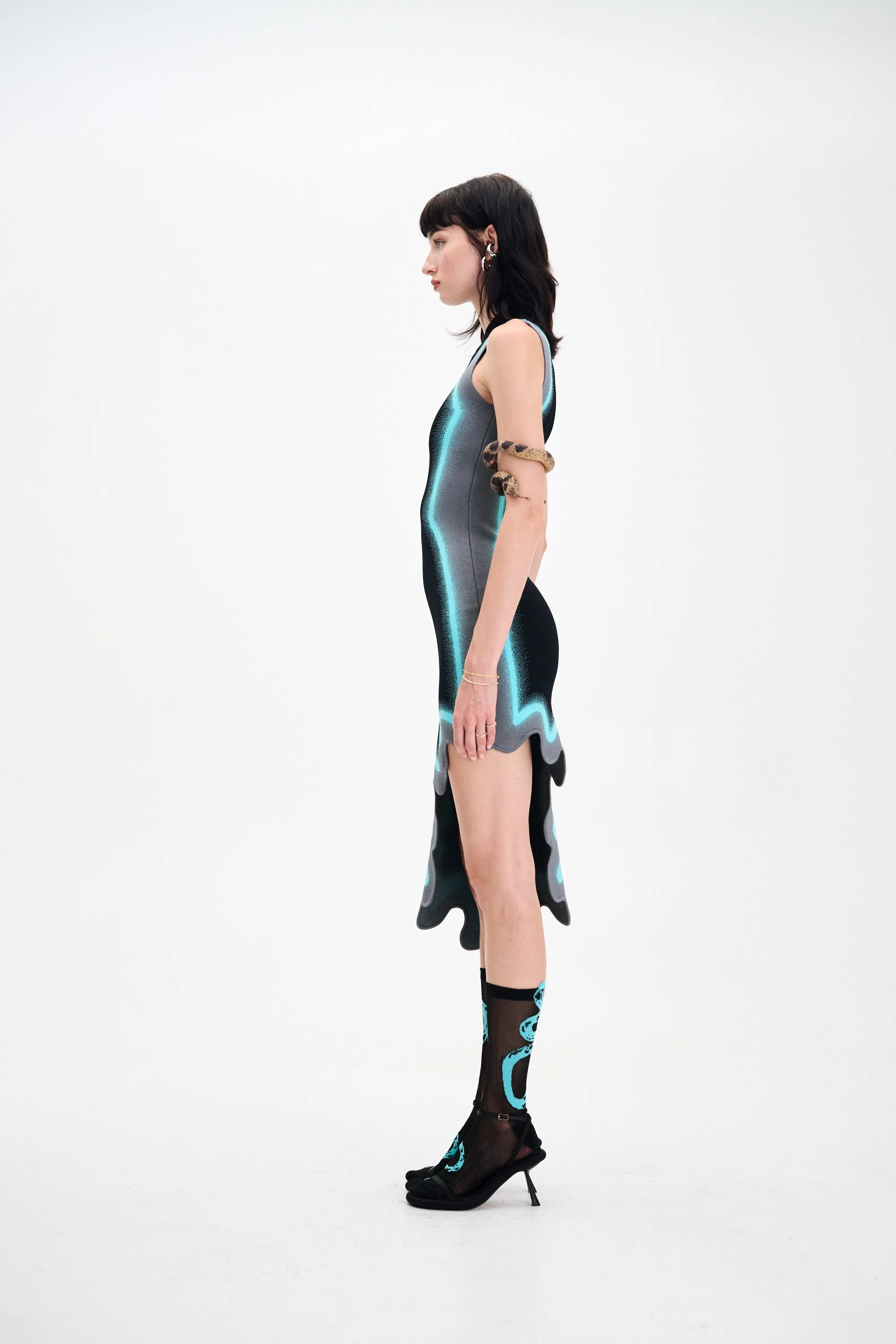 BROOKLYN WAVY ASYMMETRIC DRESS
