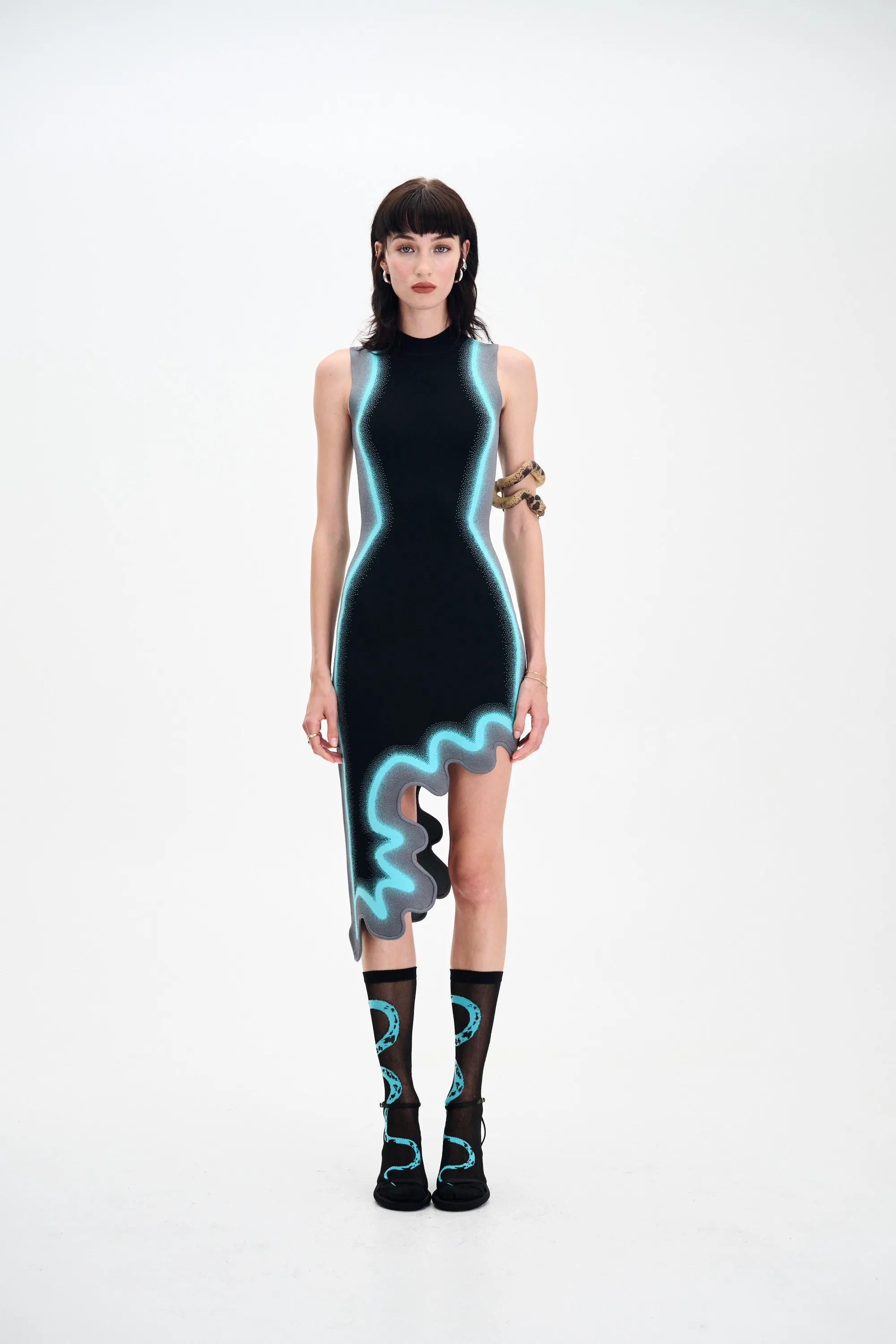 BROOKLYN WAVY ASYMMETRIC DRESS