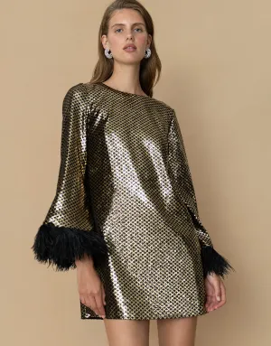 Cocoa Sequin Mini Dress - Gold / Black - SALE