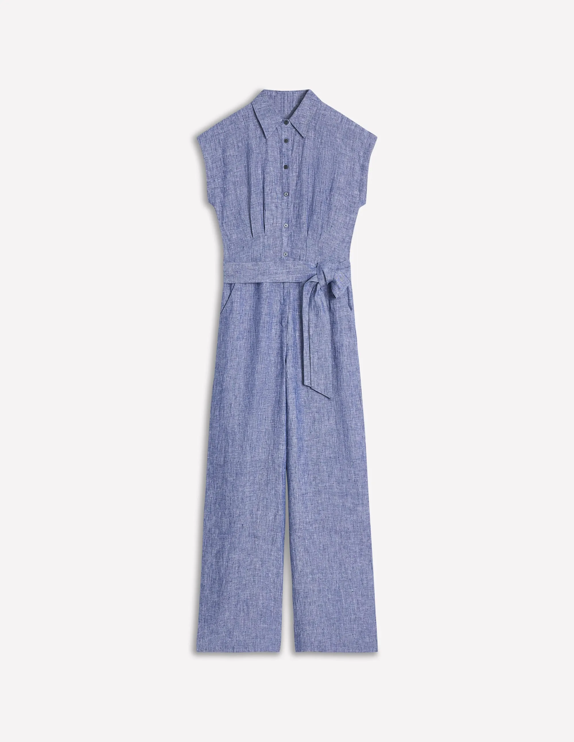 Colette Linen Jumpsuit-Authentic Blue Chambray