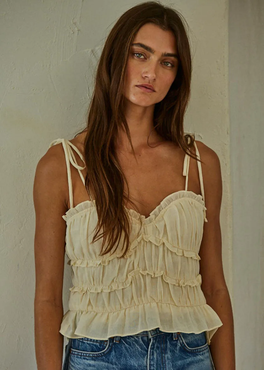 Devi Ruffle Top - Buttercream