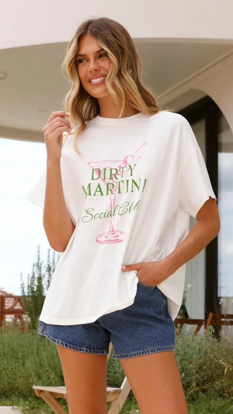 Dirty Martini Tee - White