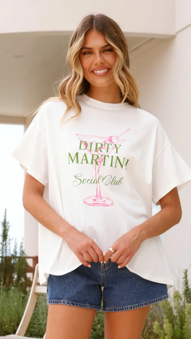 Dirty Martini Tee - White