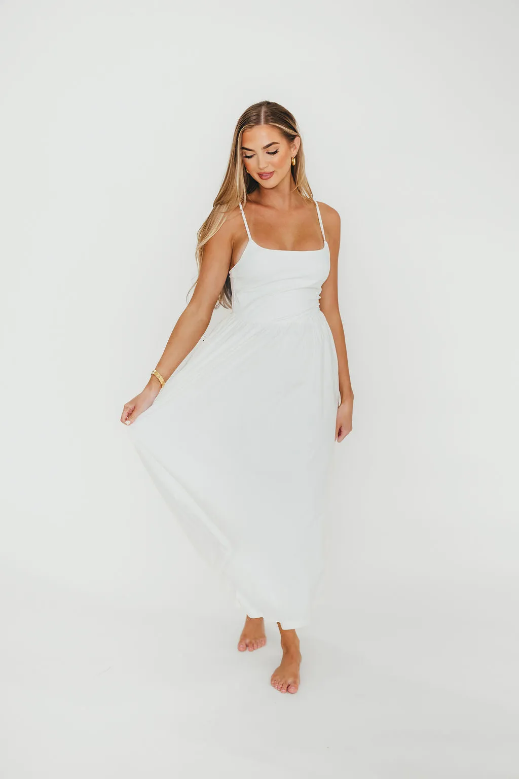 Dorit Everyday Elegance Stretch Top Maxi Dress in White