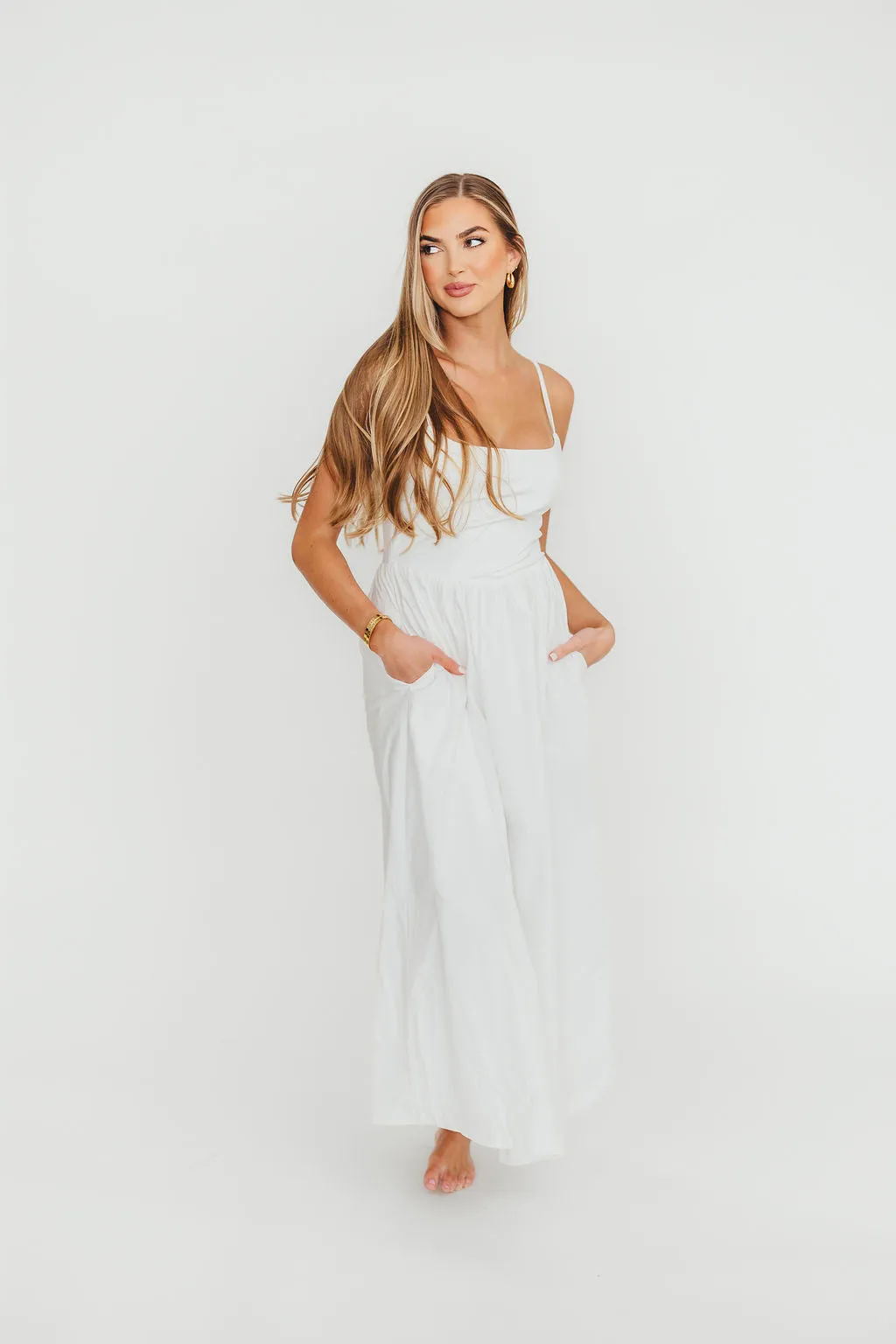 Dorit Everyday Elegance Stretch Top Maxi Dress in White