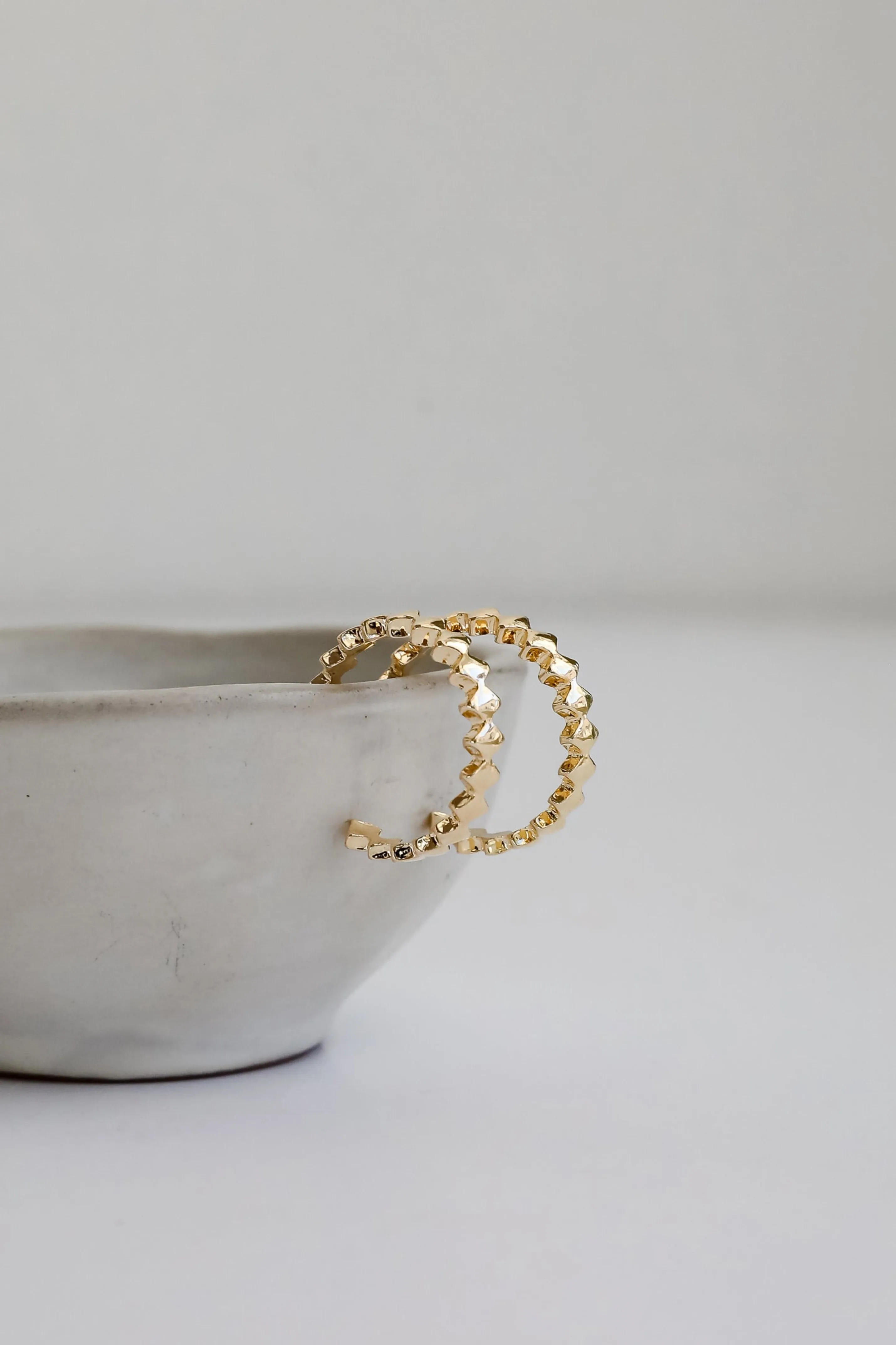Elizabeth Gold Textured Hoop Earrings