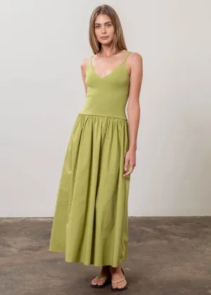 Eloise Woven Midi Dress - Green