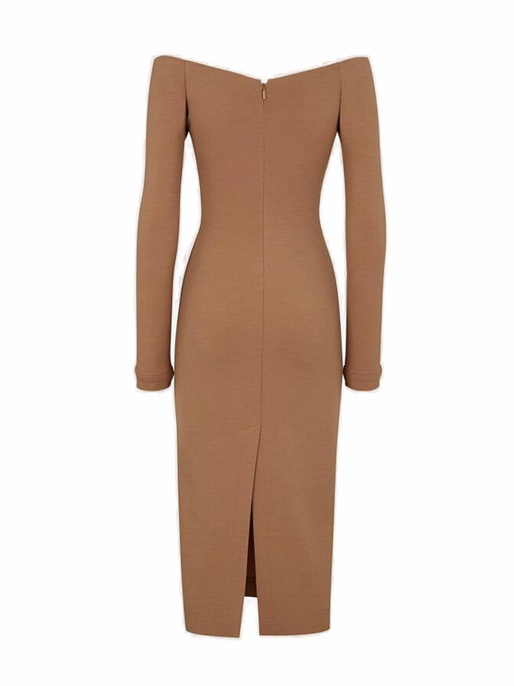 Fendi Off-Shoulder Midi Dress