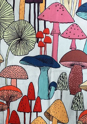 French Cafe Dress in Multi Shrooms - Plus