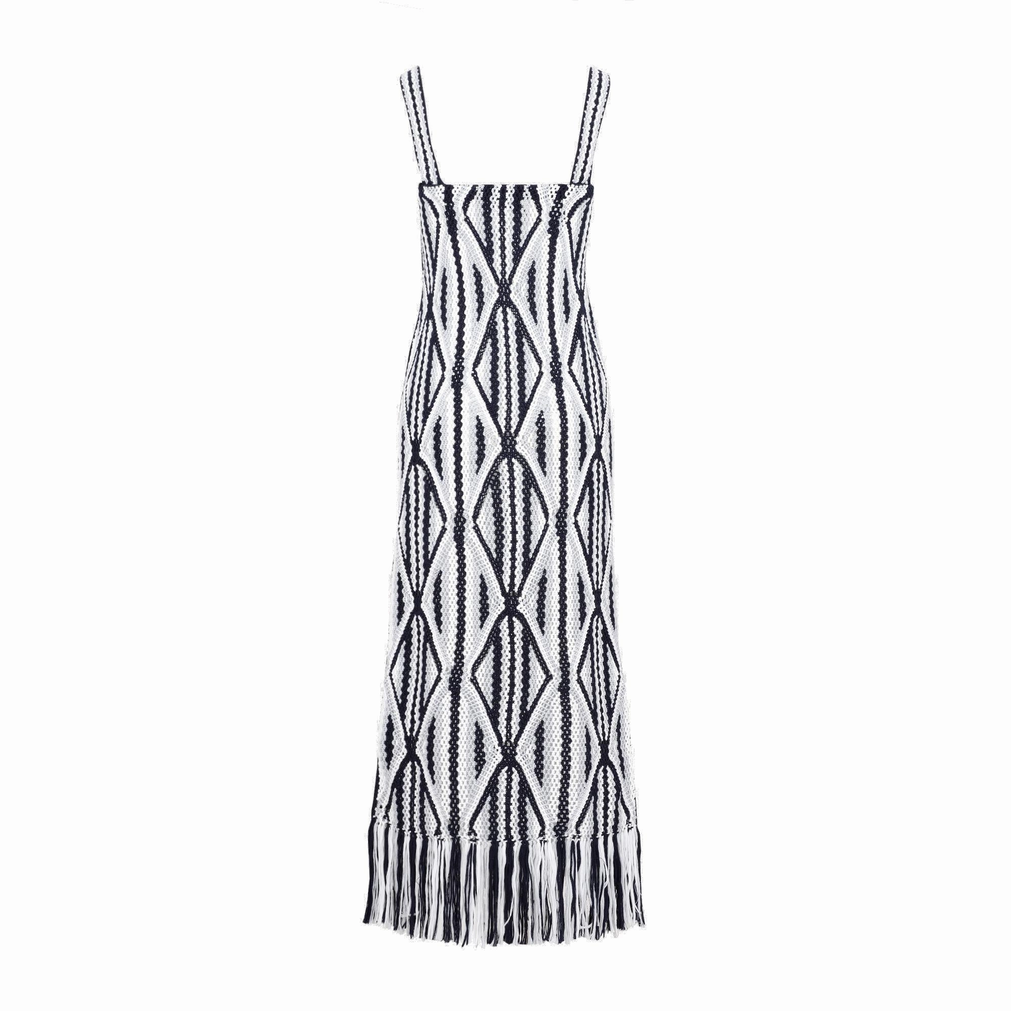 Gabriela Hearst Square-Neck Fringed Dress