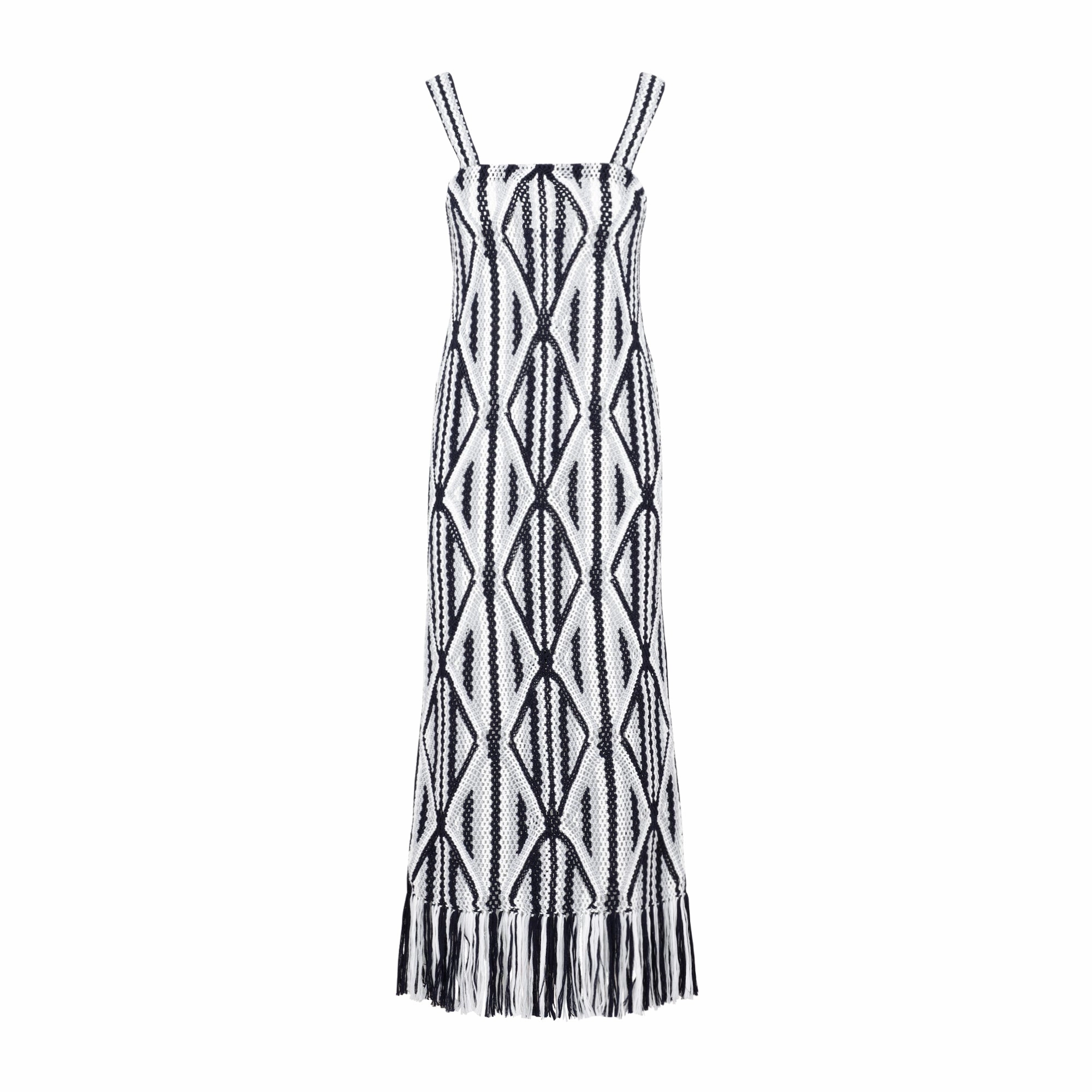 Gabriela Hearst Square-Neck Fringed Dress