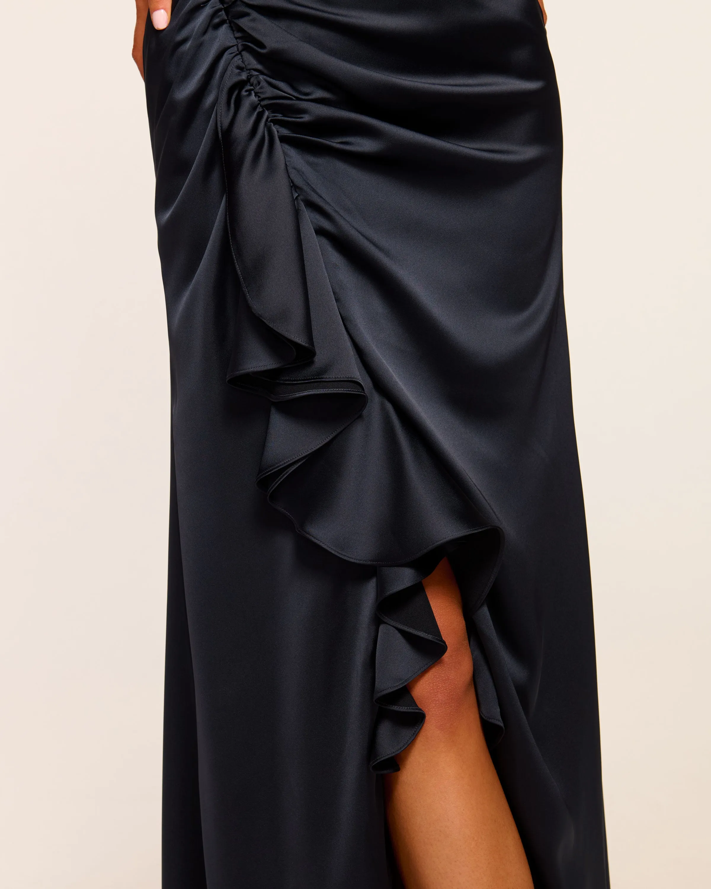 Galilee Strapless Ruffle Gown
