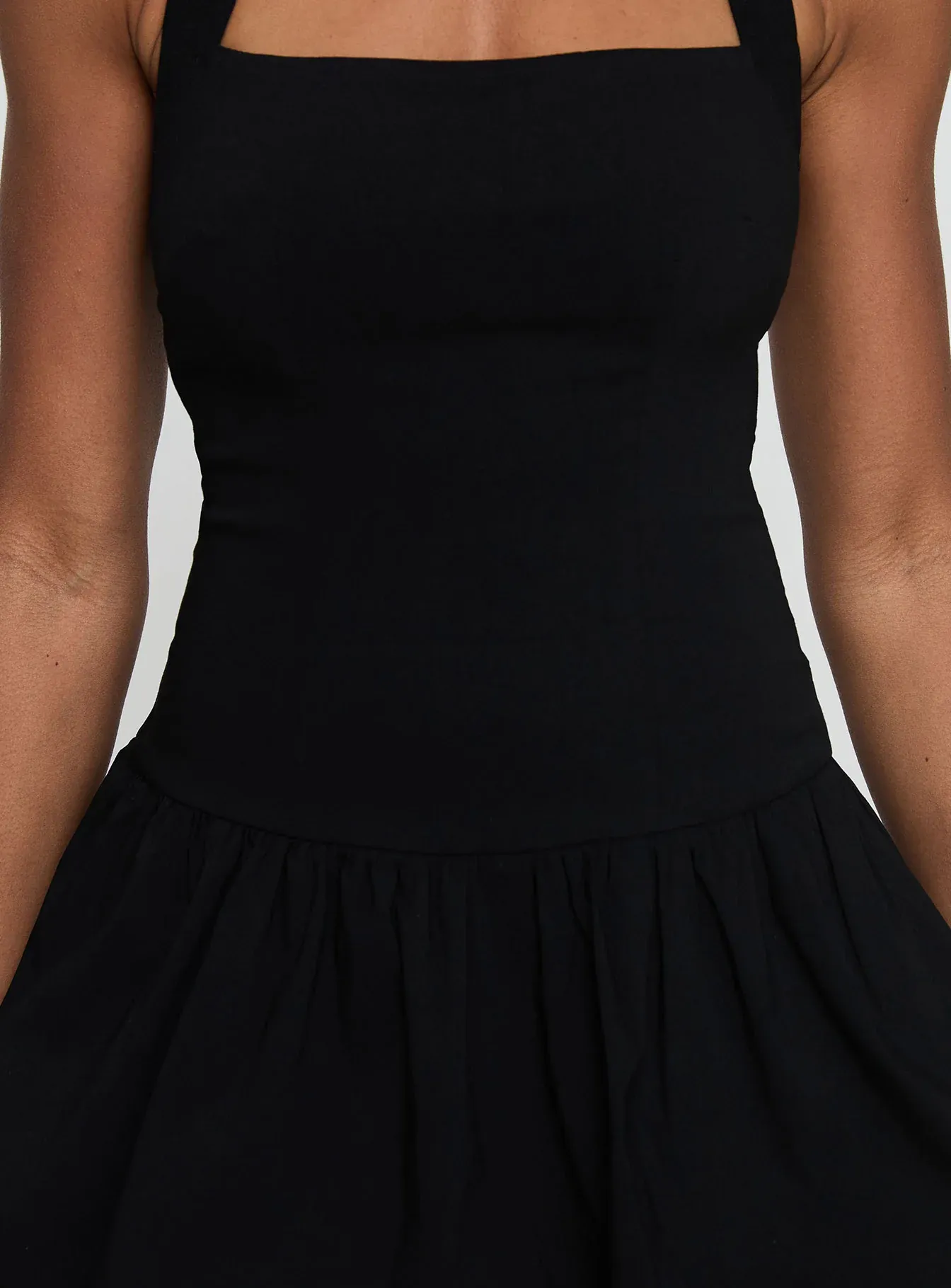 Gigli Bubble Hem Mini Dress Black Tall
