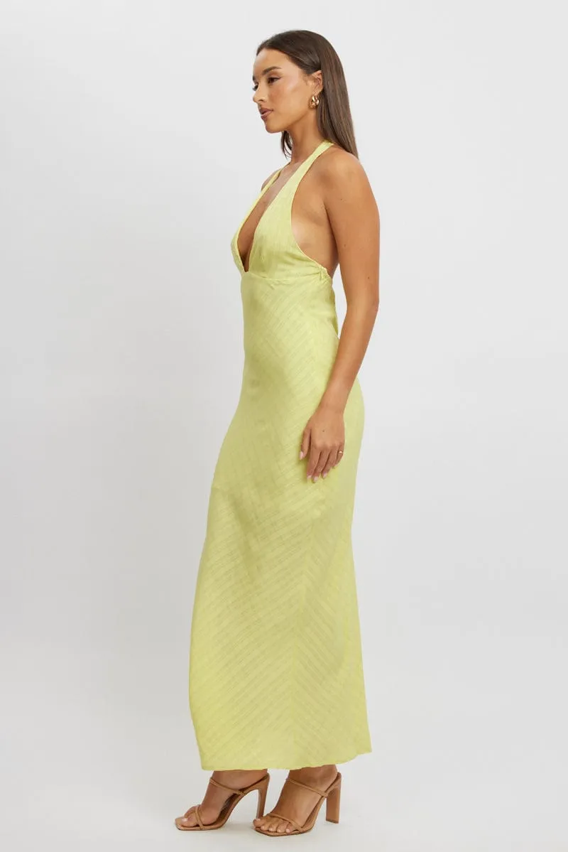 Green Halter Neck Maxi Dress