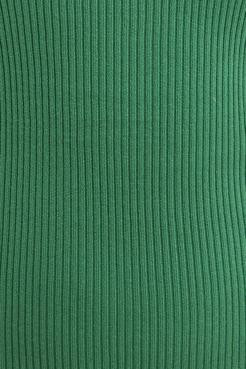 Green Knit Dress Midi
