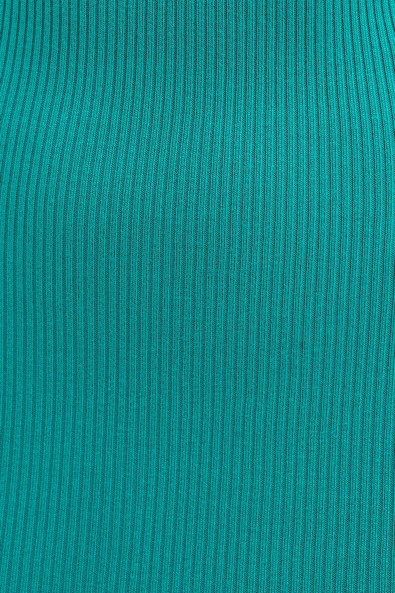 Green Racer Knit Midi Dress