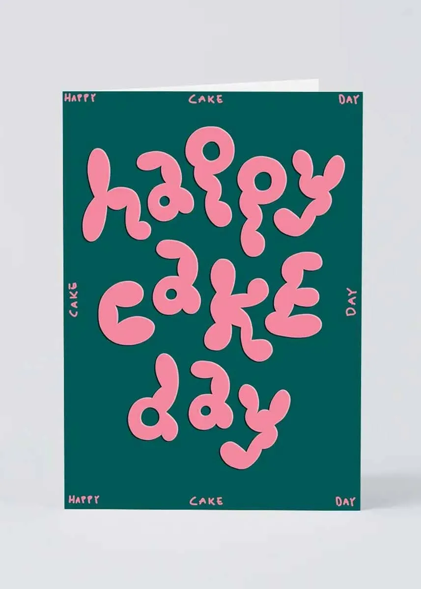 Happy Cake Day Embossed Card