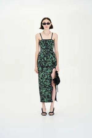 HEATHER SEQUINS PRINT MAXI TANK DRESS