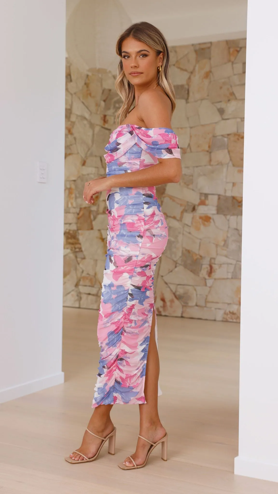 Kylie Maxi Dress - Pink/Blue Floral