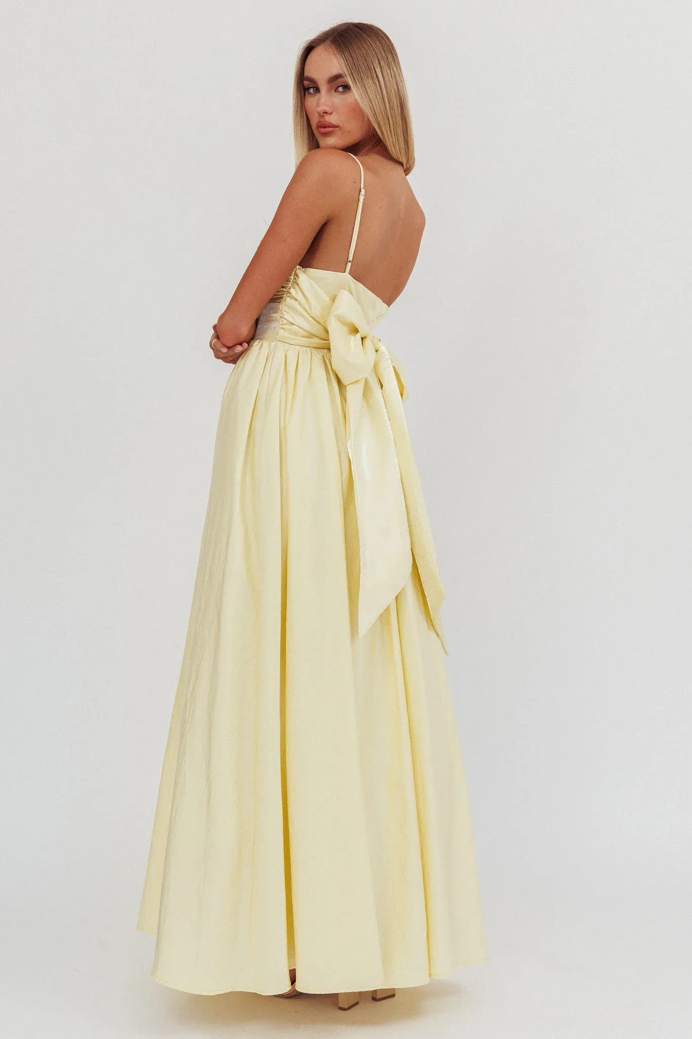Love Songs Back Bow Maxi Dress Butter