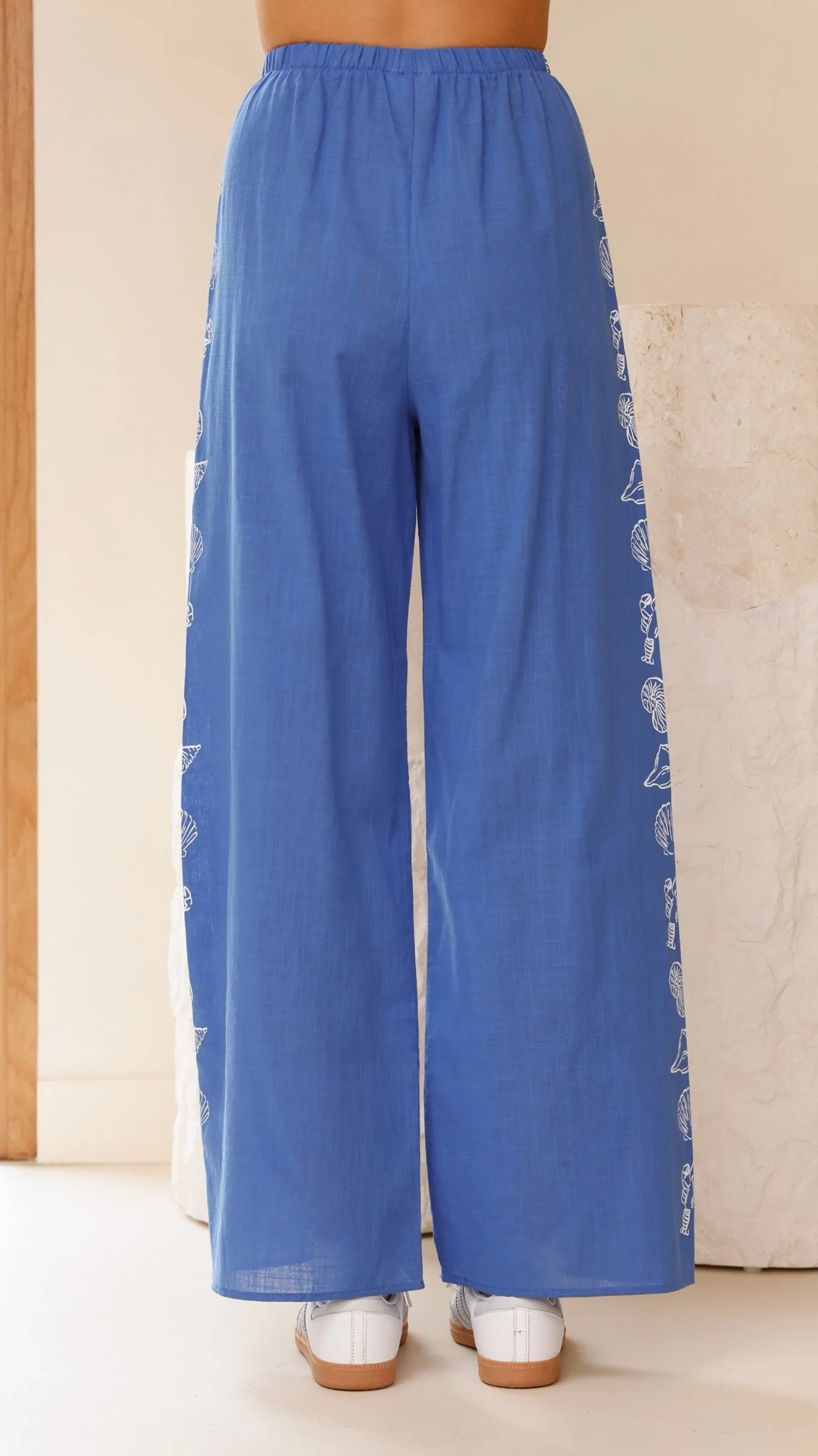 Mar Da Bahia Top and Pants Set - White/Blue