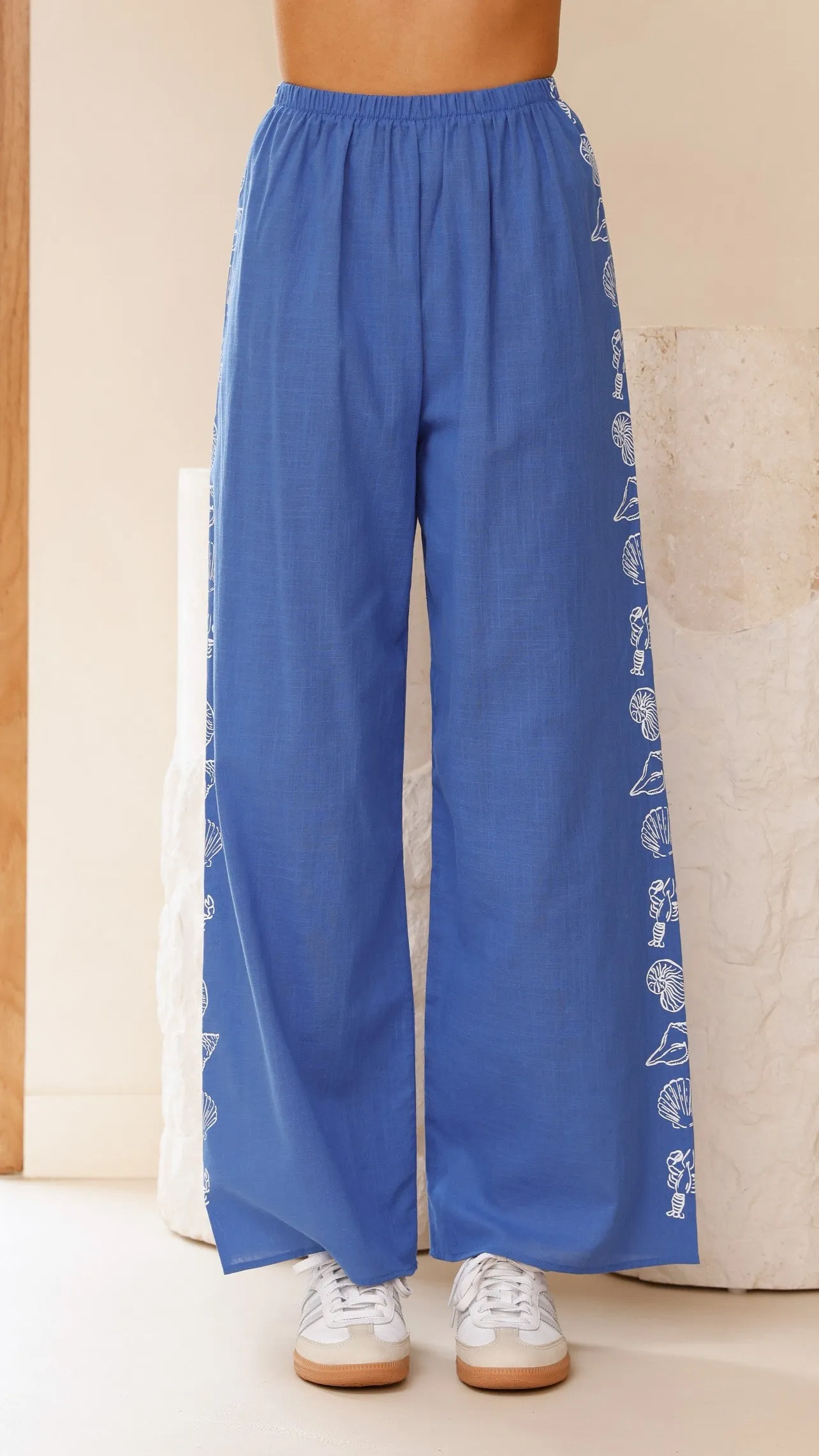Mar Da Bahia Top and Pants Set - White/Blue