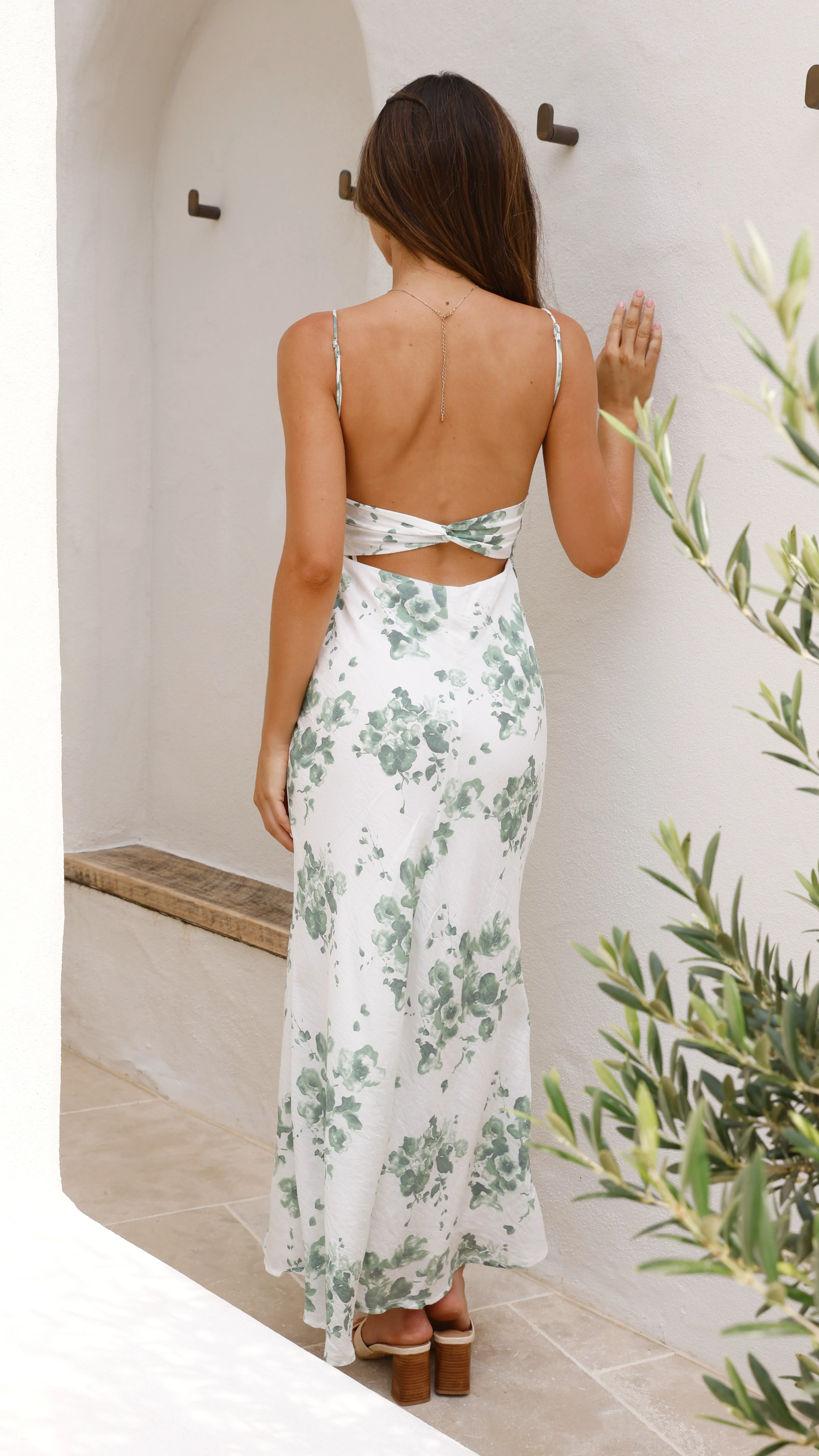 Margie Midi Dress - Green Floral