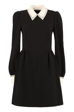 Miu Miu Embellished Long Sleeved Dress