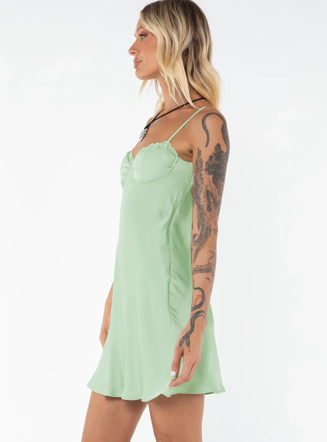 Moniz Mini Dress Sage Tall