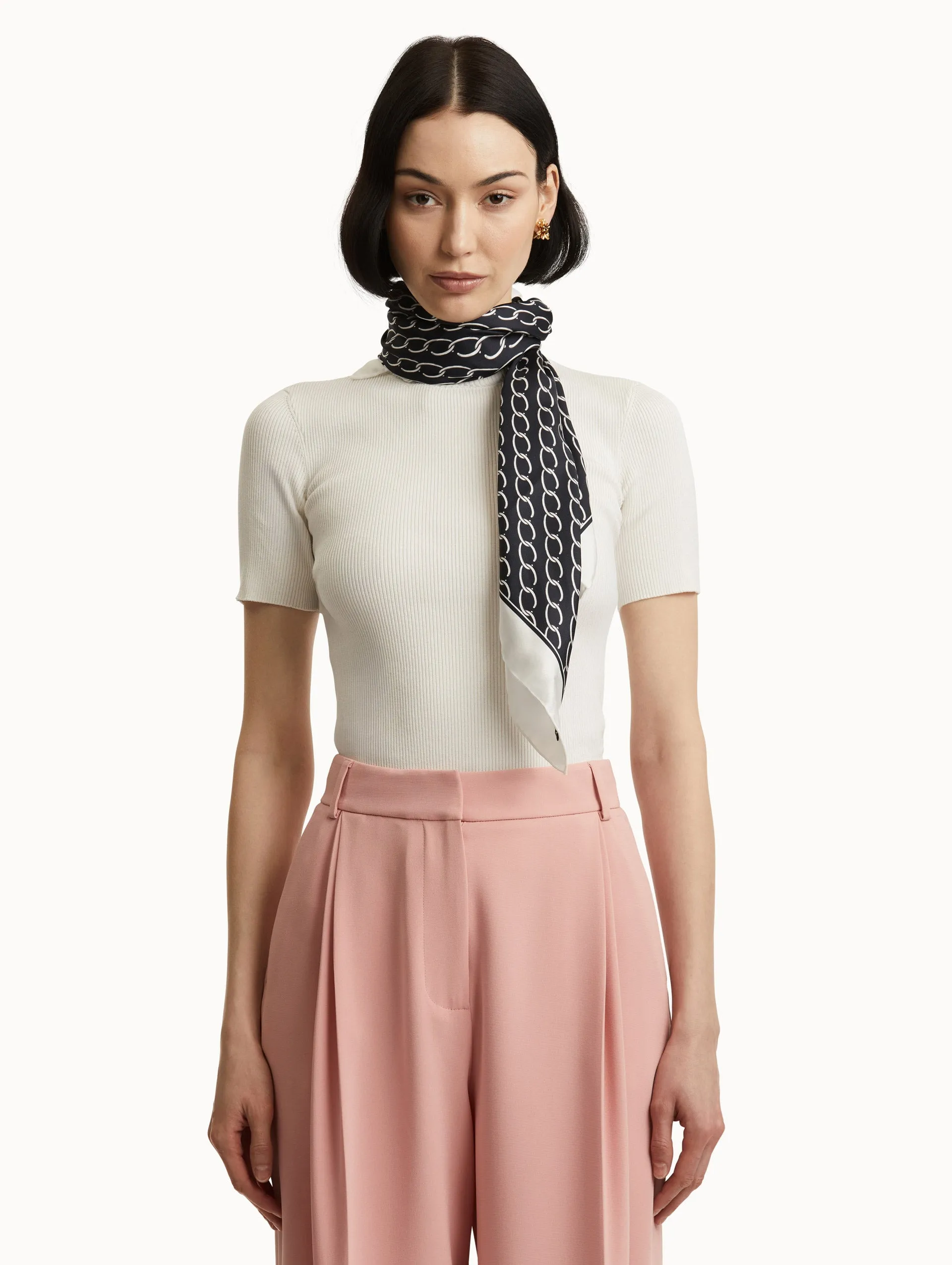 Oscar Chain-Link Silk Scarf