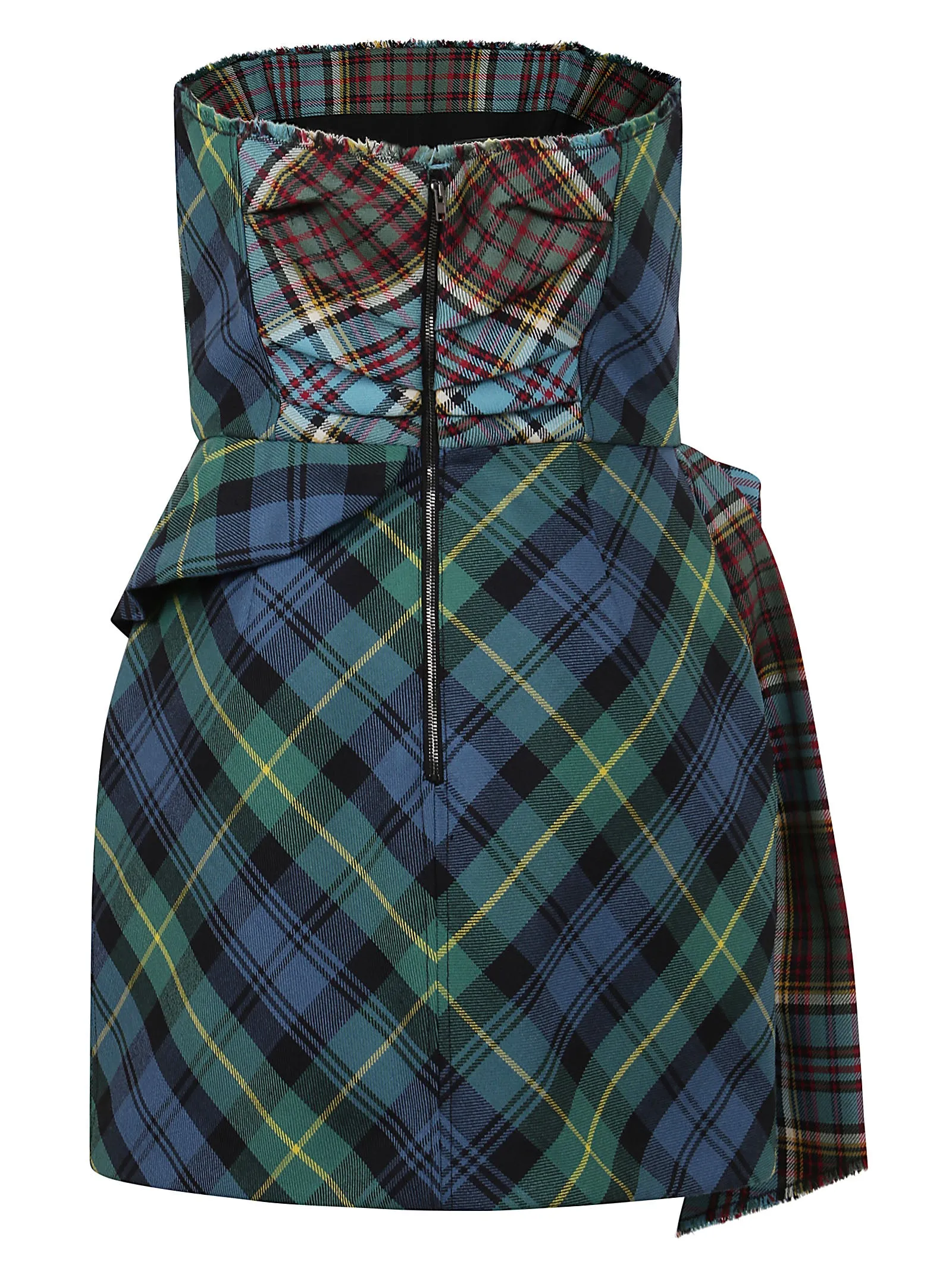 Philosophy Di Lorenzo Serafini Tartan Print Draped Dress