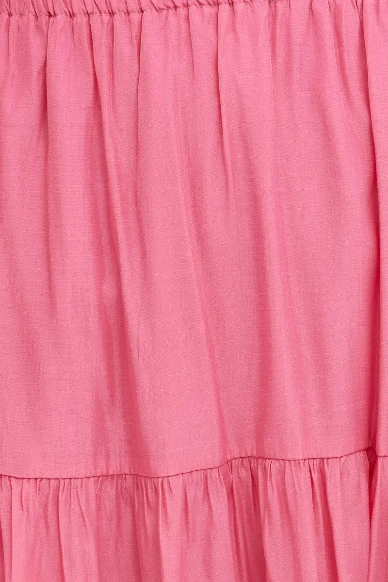 Pink Cut Out Maxi Dress