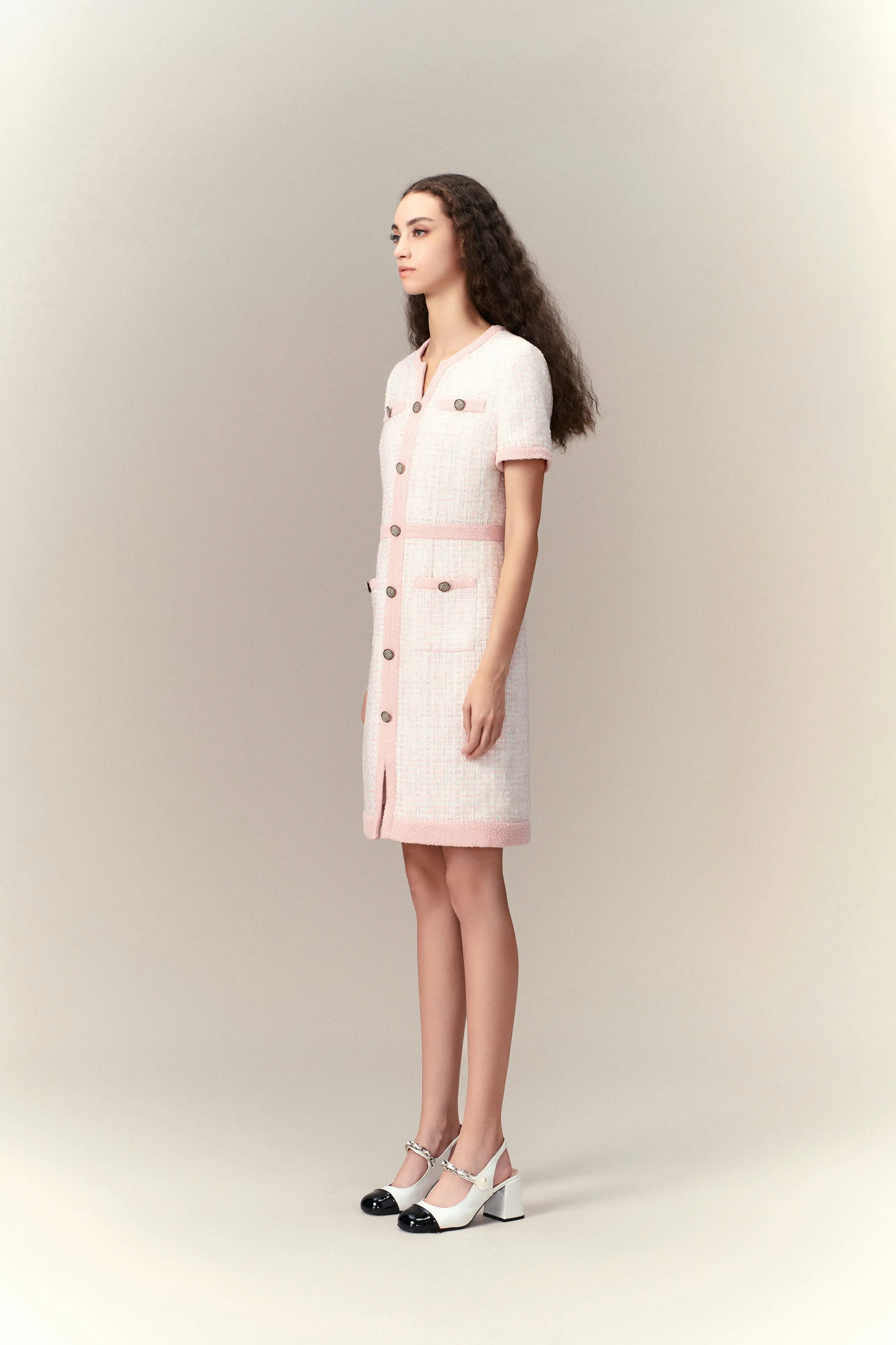 Pink Lady Classic Tweed Dress