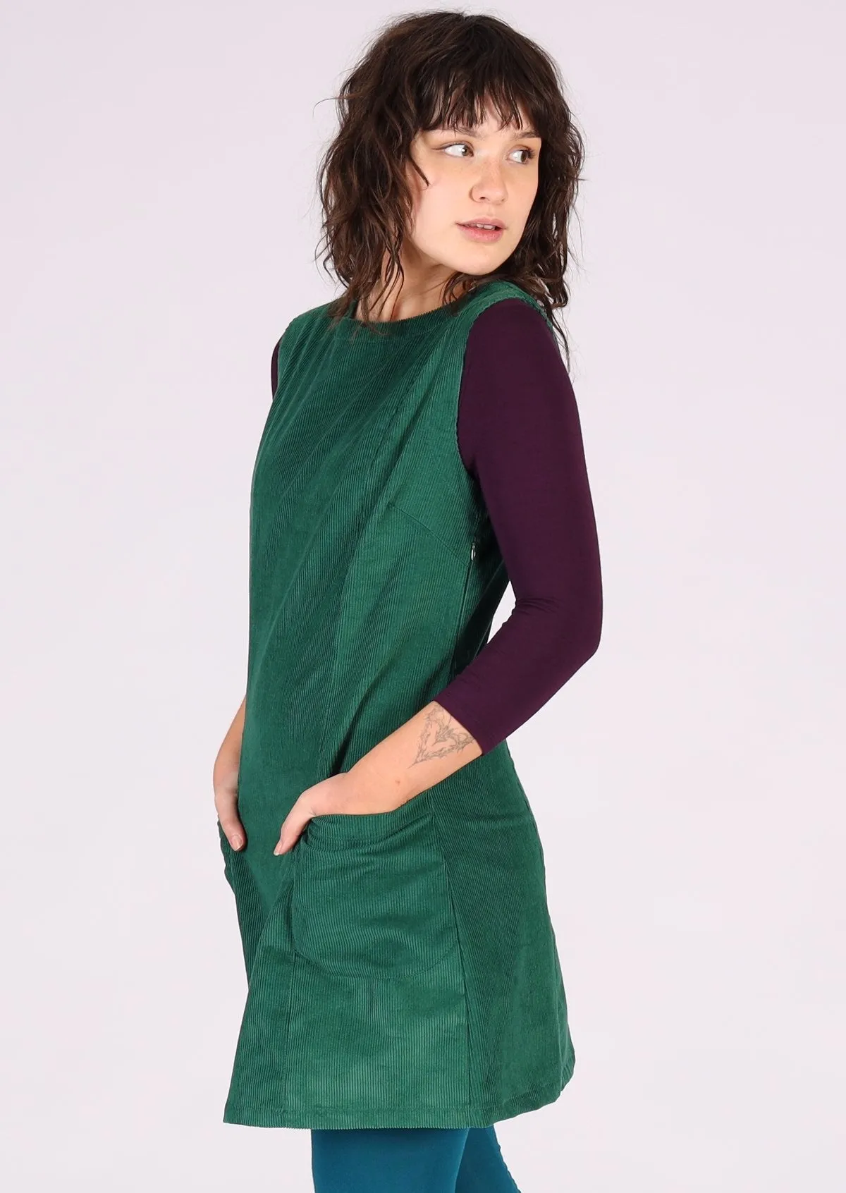 Polly Pocket Corduroy Tunic Hunter Green
