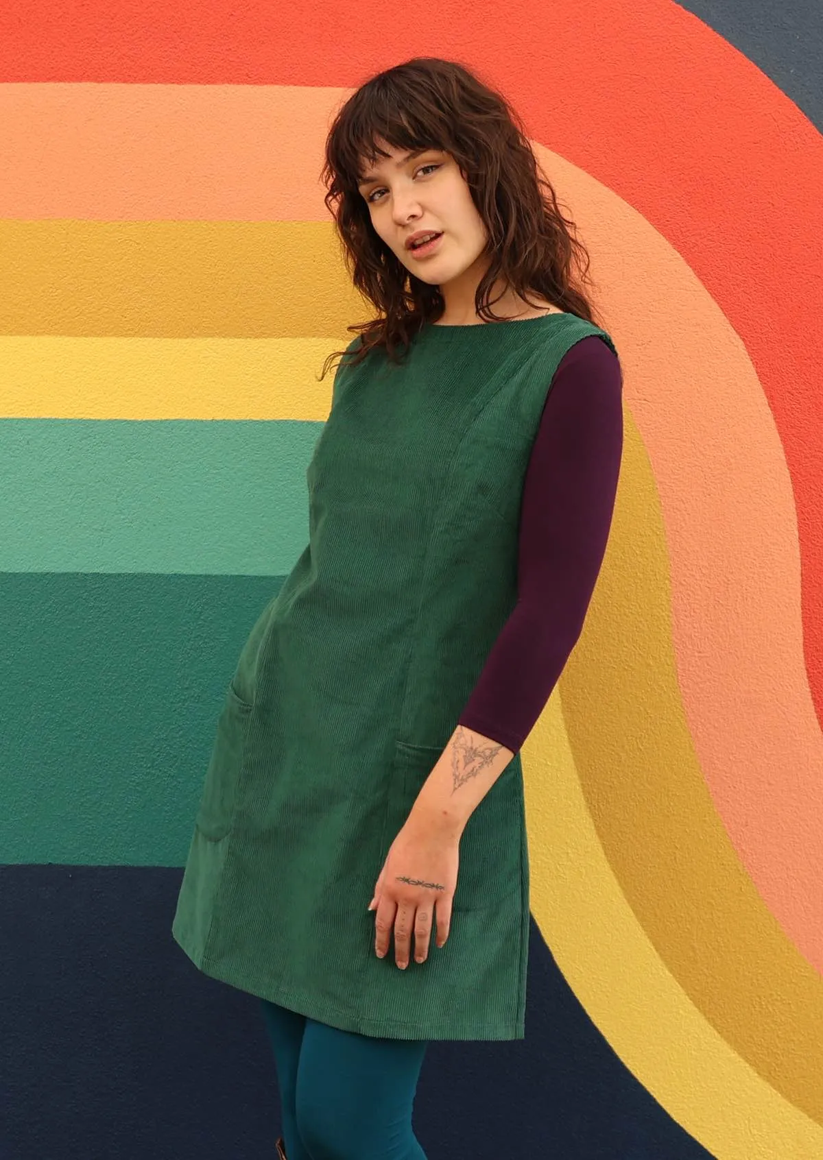 Polly Pocket Corduroy Tunic Hunter Green