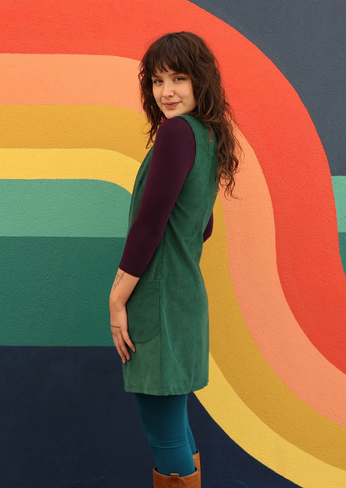 Polly Pocket Corduroy Tunic Hunter Green
