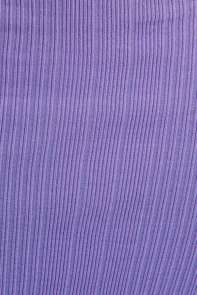 Purple Bandeau Knit Midi Dress