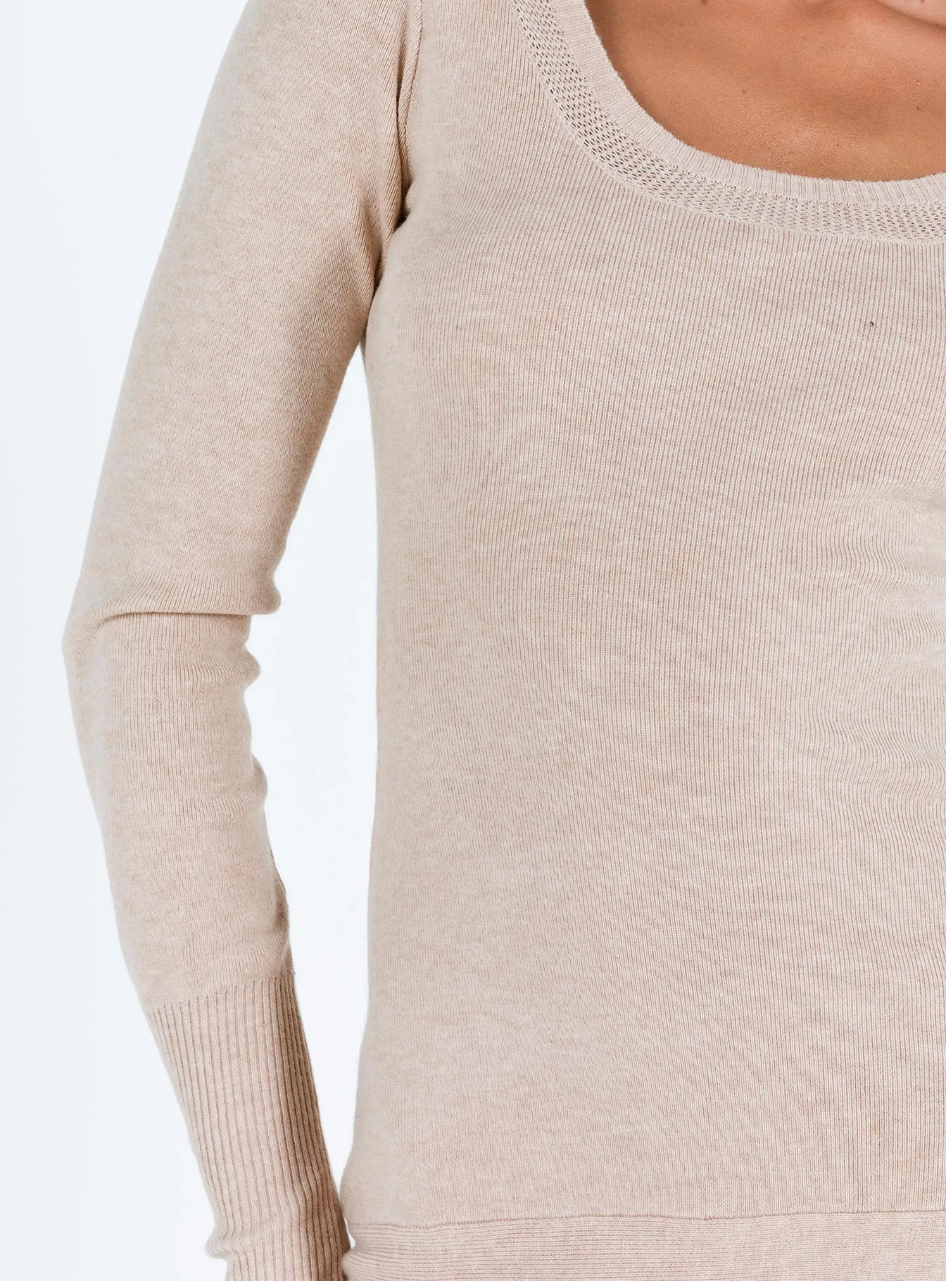 Rafter Long Sleeve Mini Dress Beige