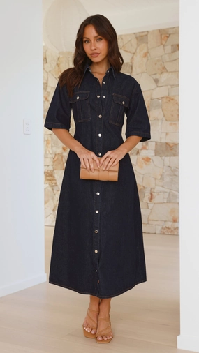 Raz Maxi Dress - Dark Denim