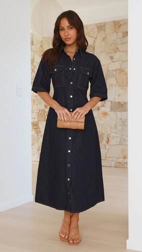 Raz Maxi Dress - Dark Denim