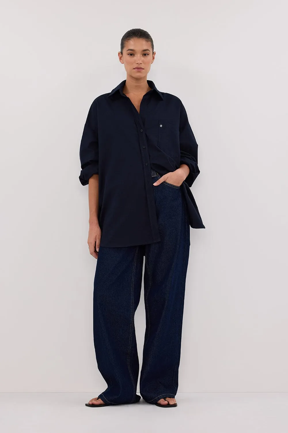 RHEA INK OVERSIZED COTTON SHIRT