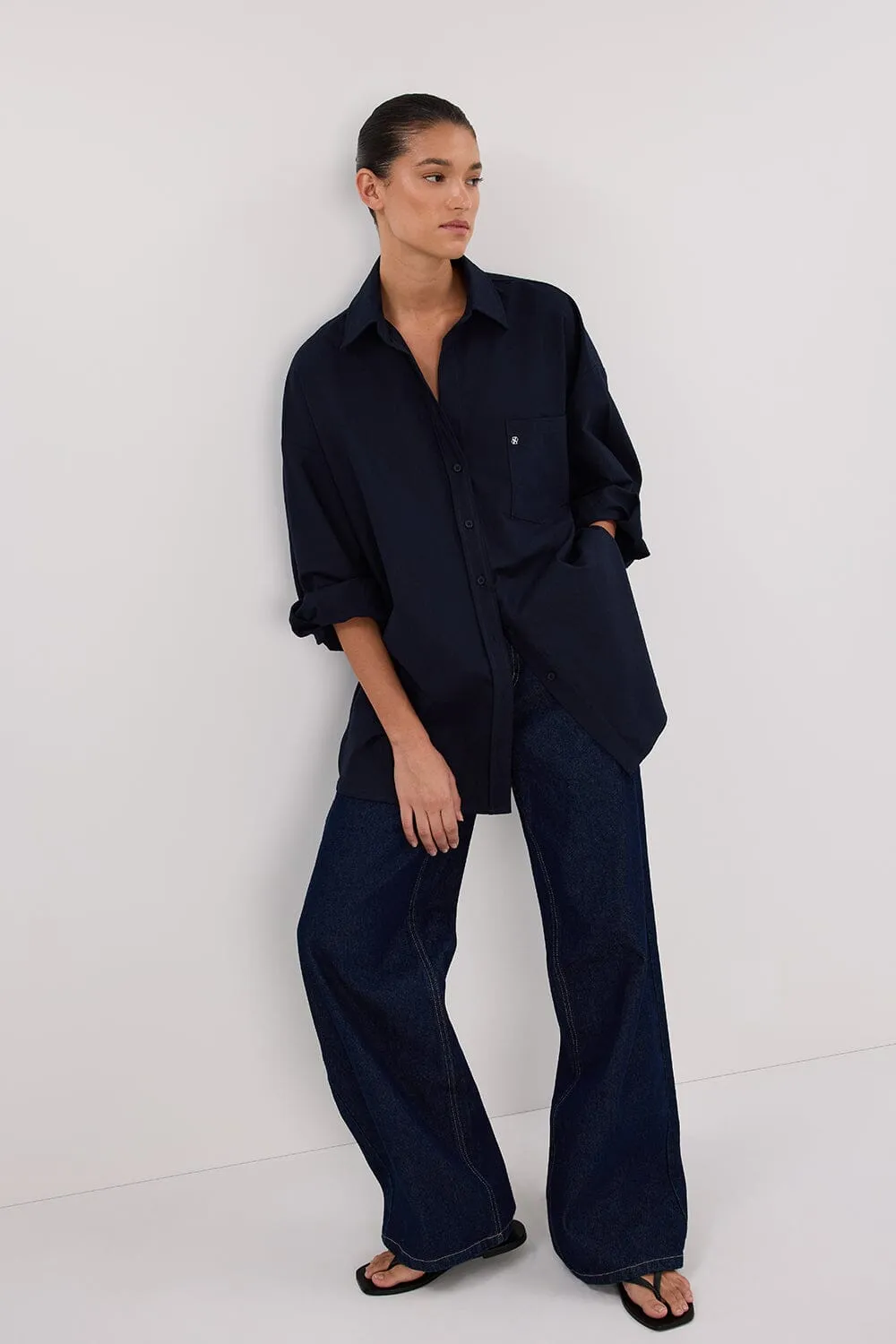 RHEA INK OVERSIZED COTTON SHIRT