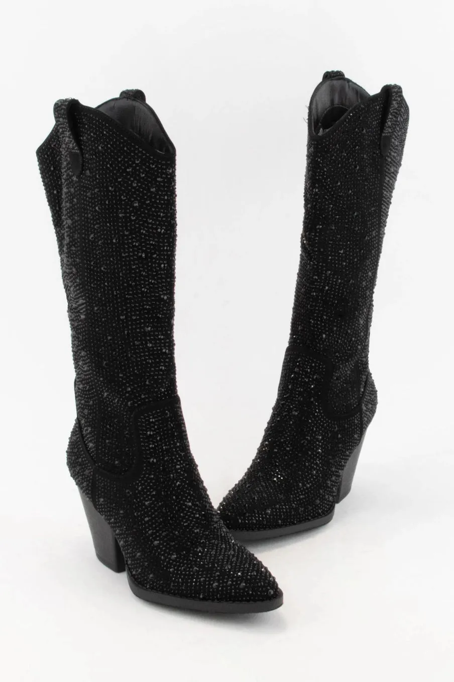 Rhinstone Mid-Calf Boot