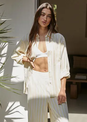 Salvador Striped Shirt - Lemon Ivory