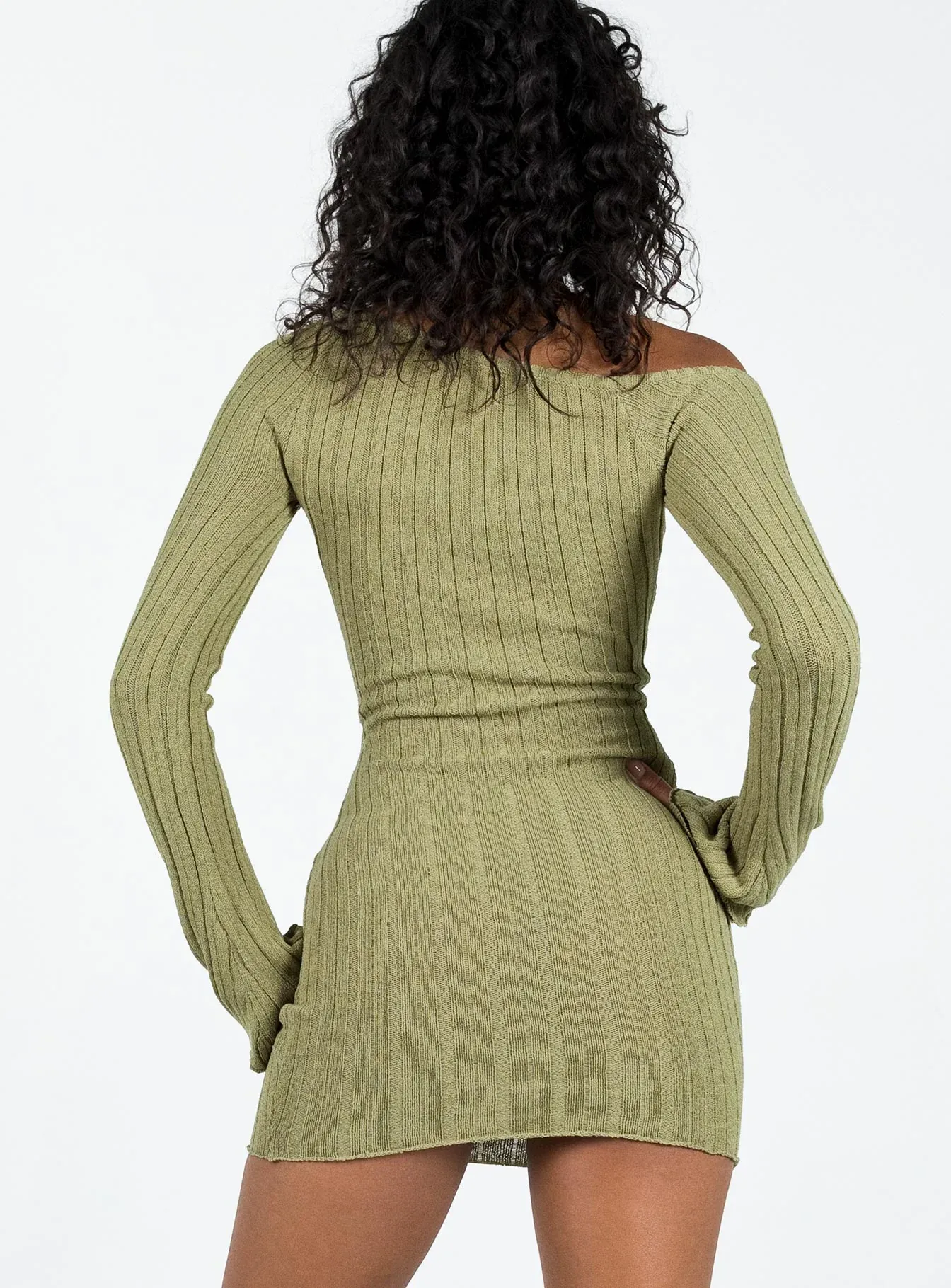 Santorini Knit Mini Dress Green