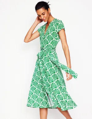 Sara Jersey Shirt Dress-Rich Emerald. Blossomy